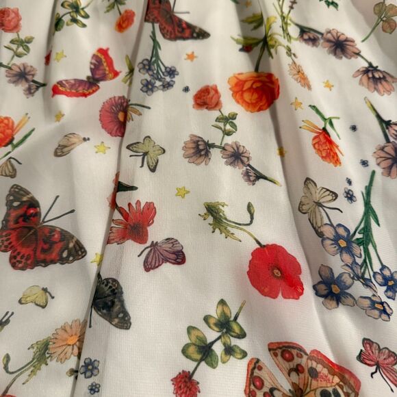 Mac Duggal 70197 Butterfly Print Ruffle Hem Mini Dress Size 10 NWT White Multi - Picture 5 of 9